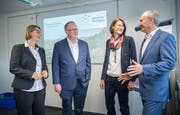 Vorstandsmitglieder des Vereins Smarter Thurgau: Jolanda Eichenberger, Kurt Brunnschweiler, Maike Scherrer und Manfred Spiegel.