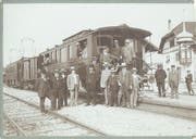 Der Salonwagen der Seethalbahn beim Bahnhof Münster. (Bild: PD/1913)