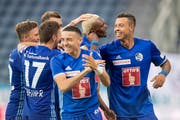 FCL-Neuzugang Blessing Ekele schoss in der 75. Minute das 4:2. (Bild: Pius Amrein (Luzern, 4. August 2018))