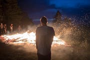Höhenfeuer gab es dieses Jahr am 1. August in der ganzen Ostschweiz nicht - wegen des Feuerverbots. (Bild: Benjamin Manser, St. Gallen, 1. August 2017)