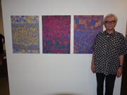 Walter Grässli vor seinem Triptychon «Va Pensiero». Für ihn ist Kunst Poesie, was in seinen Bildern zum Audruck kommt.