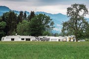 Fahrende aus Frankreich logierten im Mai während drei Wochen auf dem Littauerberg. (Bild: Boris Bürgisser (Littau, 14. Mai 2018))