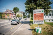Die Rorschacher Strasse wird mit einem Lichtsignal ausgestattet. Die Arbeiten auf Höhe Naturmuseum beginnen am Montag. (Bild: Urs Bucher)