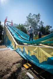 Der Summerslide in Steckborn musste am Samstag nach mehreren Unfällen abgesagt werden. (Bild: Reto Martin)