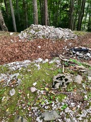 Die baulichen Überreste der ehemaligen Burg im Landeggwald oberhalb von Magdenau. (Bilder: Andrea Häusler)