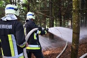 Die Feuerwehr Erlen konnte den Brand löschen. (Bild: Rita Kohn)