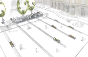 So soll der obere Postplatz dereinst aussehen. (Bild: Visualisierung Stadt Zug)