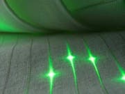 Gewebe der Zukunft: Dank eines neuen Fertigungsverfahrens lassen sich optoelektronische Bauteile in Textilien einweben. (Bild: Michael Rein, Yoel Fink)