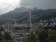 Auf dieser Baustelle in Kriens wurde der Bauarbeiter durch einen Blitz verletzt.