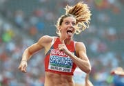 Bestechender Auftritt über 400 m Hürden: Lea Sprunger. (Bild: Srdjan Suki/EPA (Berlin, 8. August 2018))