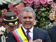 Der neue Präsident Kolumbiens, Iván Duque bei seiner Vereidigung während einer Zeremonie in Bogotá. (Bild: KEYSTONE/EPA EFE/MAURICIO DUENAS CASTANEDA)