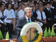 Uno-Generalsekretär Antonio Guterres bei der Gedenkfeier für die Opfer des Atombombenabwurfs vor 73 Jahren im japanischen Nagasaki. (Bild: KEYSTONE/EPA JIJI PRESS)