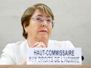 Michelle Bachelet am Montag in ihrer Antrittsrede vor dem Uno-Menschenrechtsrat in Genf. (Bild: Keystone/SALVATORE DI NOLFI)