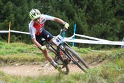 Melanie Tresch auf einer der Abfahrten. Sie zeigte eine eindrückliche Vorstellung und kam als 19. ins Ziel. (Bild: Roland Jauch, Lenzerheide, 6. September 2018)