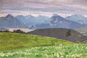 Dieses Gemälde von Anton Buob (ca. 1956–1958) zeigt den Blick vom Dietschiberg auf die Gegend des Vierwaldstättersees. (Bild: PD)