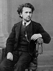 Ein Mann sucht die Karriere: Selbstbewusst inszeniert Ulrich Baumann sich im Jahr 1874 als junger Anwalt mit Uhrenkette und Künstlermähne. (Bild aus: Werner Baumann, Ein Mann des Volkes, Chronos-Verlag)