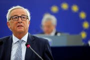 Bald Zeit zu gehen - Jean-Claude Juncker hält in Strassburg seine letzte Rede als EU-Kommissionspräsident zur Rede zur Lage der Europäischen Union. (Bild: AP/Jean-Francois Badias (Strassburg, 12. September 2018))