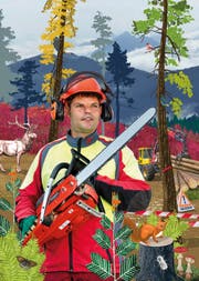 Roman Käslin (39). (Bild: Philipp Schmidli, Illustration: Oreste Vinciguerra)