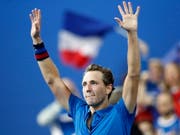 Lucas Pouille brachte Frankreich in Lille mit 2:0 in Führung (Bild: KEYSTONE/EPA/YOAN VALAT)