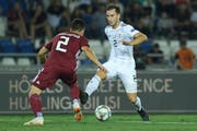 Der neue FCL-Verteidiger Otar Kakabadze spielte zuletzt mit Georgien in der Nations League (hier gegen Lettland). (Bild: Levan Verdzeuli/Getty Images)