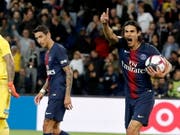 Edinson Cavani lässt sich nach seinem Treffer zum 2:0 feiern (Bild: KEYSTONE/EPA/CHRISTOPHE PETIT TESSON)