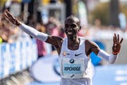   Eliud Kipchoge on his record career in Berlin. Image: Hayoung Jeon / EPA (16 September 2016) 