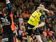 Dominik Jurilj trifft für St. Otmar St. Gallen gegen GC Amicitia Zürich fünf Mal (Bild: KEYSTONE/GIAN EHRENZELLER)