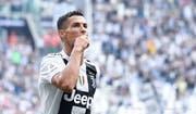 Cristiano Ronaldo bejubelt ein Tor in einem Spiel mit Juventus gegen US Sassuolo in Italiens Serie A. (Bild: EPA/Alessandro di Marco (Turin, 16. September 2018)).