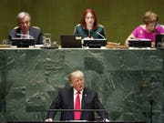 US-Präsident Trump sprach vor der Uno-Vollversammlung in New York von einer «Ideologie der Globalisierung», die von den USA abgelehnt werde. (Bild: KEYSTONE/EPA/JUSTIN LANE)