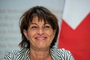 Am vergangenen Abstimmungssonntag sagte Verkehrsministerin Doris Leuthard zu einer Frage nach ihrem Rücktritt nur: «Ich lese jede Woche die Spekulationen. »(Bild: Key/Patrick Hürlimann (Bern, 23. September 2018))