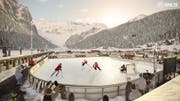 Ein Eishockey-Spiel im Freien. Bild: PD