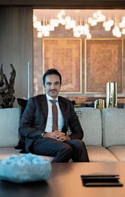 Scheich Nawaf bin Jassim bin Jabor Al-Thani in der Präsidentensuite auf dem Bürgenstock. (Bild: Corinne Glanzmann)