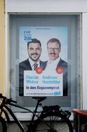 Wahlplakat von Florian Weber und Andreas Hostettler. (Bild: Stefan Kaiser, Menzingen, 27.09. 2018)