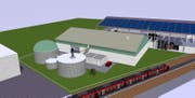 Die Visualisierung der geplanten Biogasanlage neben der Kompostieranlage Tägerwilen. (Bild: PD)