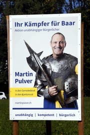 Wahlplakat von Martin Pulver. (Bild: Werner Schelbert, Baar, 25.9. 2018)