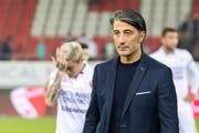 Murat Yakin nach der Niederlage gegen Zürich am Donnerstagabend.Bild: Pascal Muller/Freshfocus (Sion, 27. September 2018)