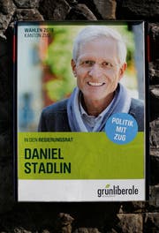 Wahlplakat von Daniel Stadlin. (Bild: Stefan Kaiser, Zug, 26.9.2018)