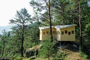 Jedes der 16 Fenster des sogenannten Hides weist auf eine Besonderheit des Naturschutzgebiets Hangried bei Goldau. (Bild: PD)