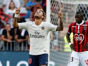 Neymar lässt sich gegen OGC Nice als Doppeltorschütze feiern (Bild: KEYSTONE/EPA/SEBASTIEN NOGIER)