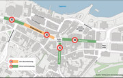 Auf diesen Strecken rund um die Grabenstrasse darf künftig nur noch 30 Stundenkilometer schnell gefahren werden. (Grafik: Janina Noser)