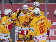 Biel siegt im Spitzenkampf gegen Bern und jubelt über die Tabellenführung (Bild: KEYSTONE/MARCEL BIERI)