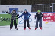 Das Kunsteisfeld in Sins zog letzten Winter viele Schlittschuhbegeisterte an. Bild: Stefan Kaiser (6. Januar 2018)