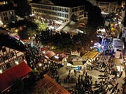 Blick von oben auf das Festzentrum beim Pestalozzi-Schulhaus in Weinfelden. (Bilder: Mario Testa)