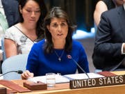 Die US-Botschafterin bei den Vereinten Nationen, Nikki Haley, kündigt die Vorhaben ihres Landes im Uno-Sicherheitsrat für den laufenden Monat an. (Bild: KEYSTONE/AP/MARY ALTAFFER)