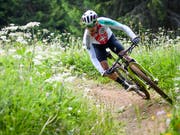 Nino Schurter bei einem Training auf der Schweizer Heim-WM-Strecke auf der Lenzerheide (Bild: KEYSTONE/GIAN EHRENZELLER)