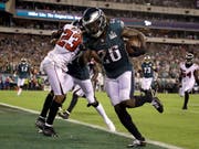 Jay Ajayi (rechts mit dem Lederei) realisiert einen Touchdown für die Philadelphia Eagles (Bild: KEYSTONE/AP/MATT ROURKE)