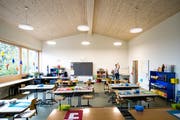 Blick in ein Schulzimmer im Schulhaus Bühlmatt (Bild: Philipp Schmidli (Udligenswil, 7. September 2018))