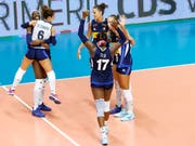 Zweiter Masters-Titel nach 2004: Ausgelassener Jubel bei den siegreichen Italienerinnen (Bild: KEYSTONE/SALVATORE DI NOLFI)