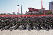 Nordkoreanische Elitesoldaten während des Aufmarschs in der Hauptstadt Pjöngjang. (Bild: Kin Cheung/AP; 9. September 2018)
