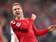 Matchwinner Christian Eriksen feiert seinen Doppelpack gegen Wales ausgelassen (Bild: KEYSTONE/AP Ritzau Scanpix/BO AMSTRUP)